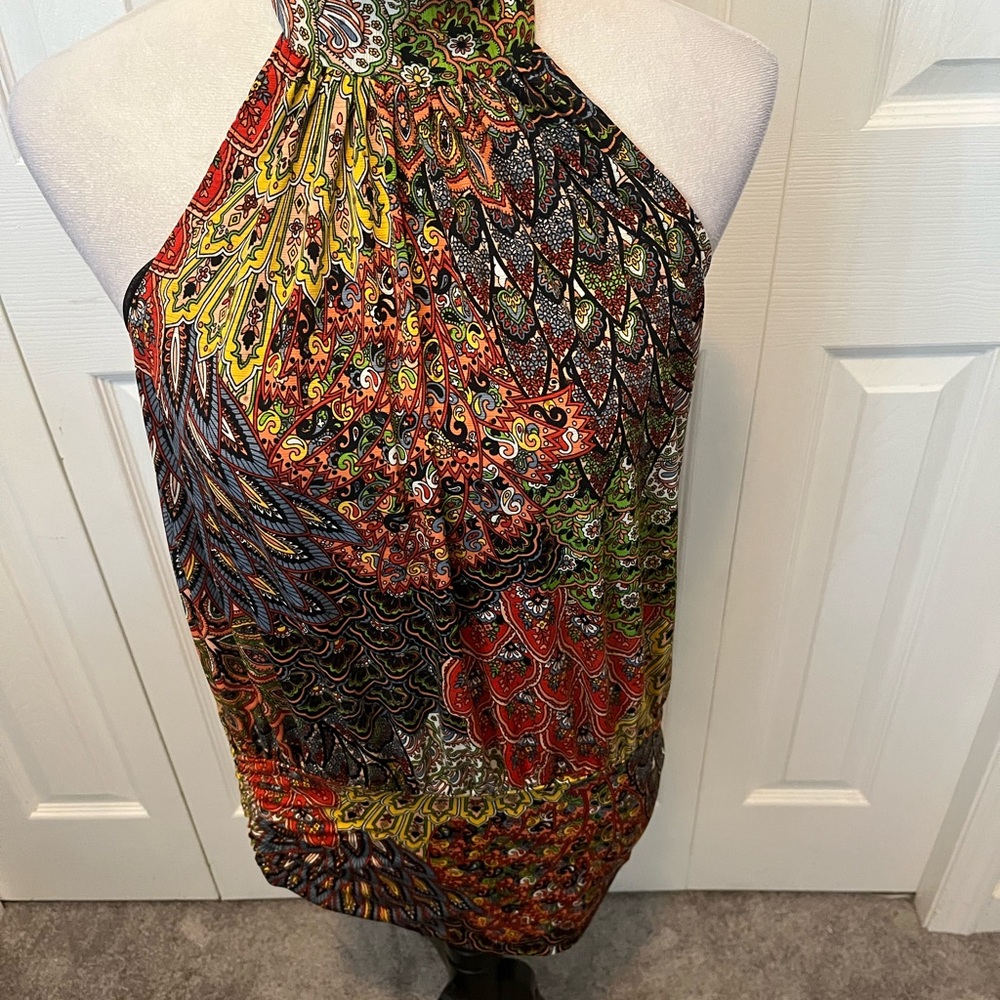 Joseph Ribkoff size 10 Sleeveless Halter Printed Party Top - Picture 12 of 16